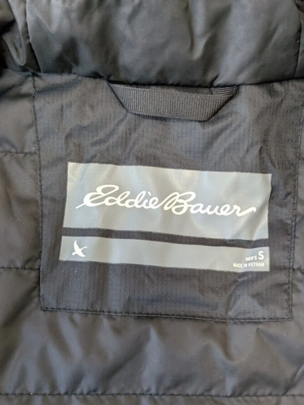 Eddie Bauer Jacket Mens Small Black Weatheredge Hooded Full Zip Nylon Coat